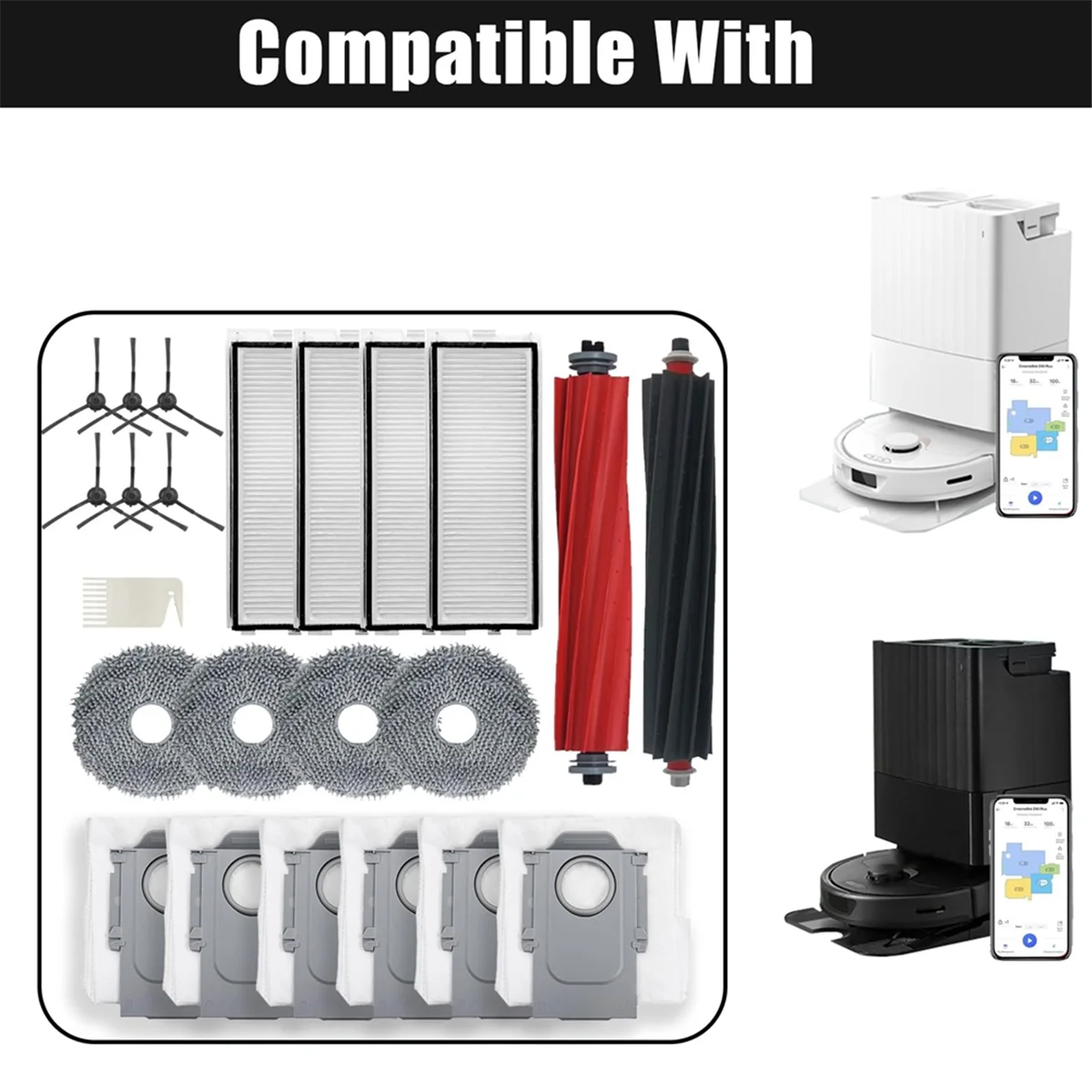 

Запасные части ATQ2 для Qrevo Master, комплект аксессуаров для робота-пылесоса Qrevo Master, накладка для швабры с фильтром валика