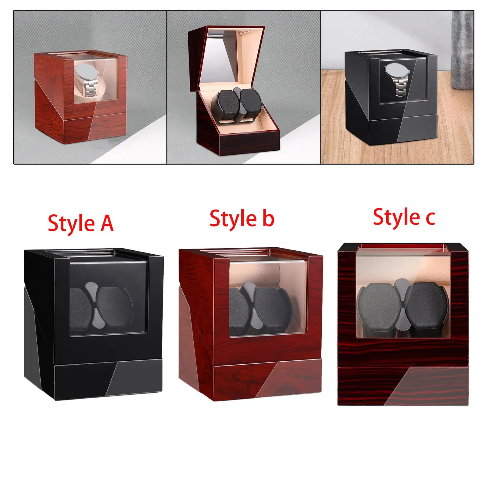 Double Watch Winders Watch Holder with Quiet Motor USB Motor Shaker Jewelry Storage Automatic Watch Winder for Desktop Women Men