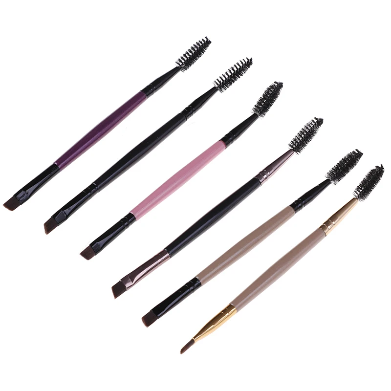 

1Pc Eyelash Eyebrow Brush Double Head Brush Eyelash Eyebrow Cosmetics Beauty Tools Professional Beveled Spiral Brush