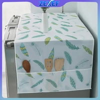 ZEXEF Refrigerator Dust Cover with Storage Bag Washable Printing Household Washing Machine Cabinet Dust Protection Cover