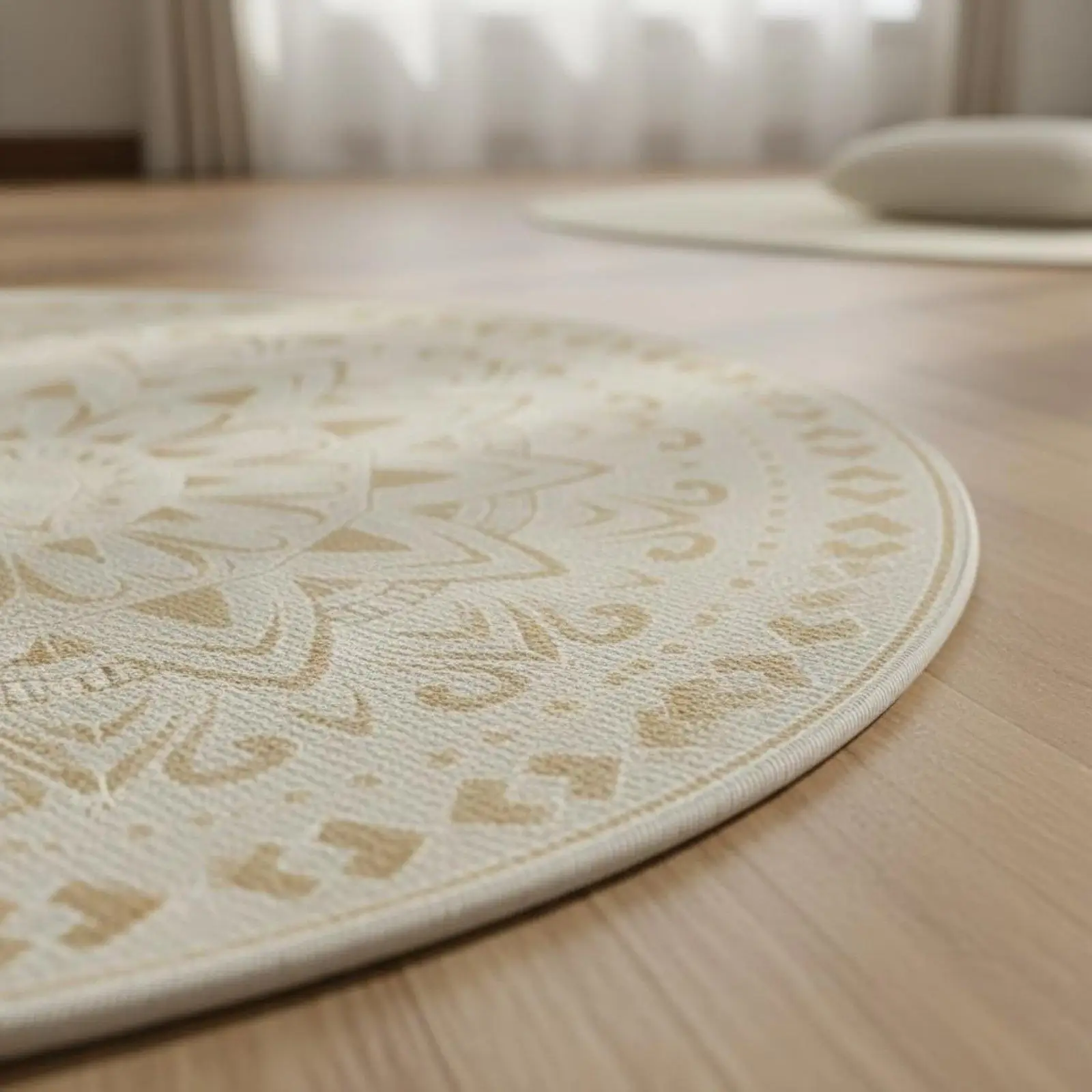 Round Meditation Rug Retro Round Floor Cushion Easy to Clean Meditation Floor Seat for Meditators