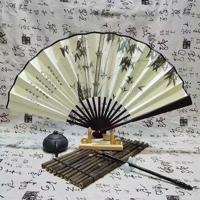 Laser-Engraved Custom Vintage Floral Folding Fan in Chinese Style, Bamboo Fan with Elegant Tassel Design, Red and White, Suitable for Weddings, Birthdays, Dance Performances, and Photography Props, Dance Props | Chinese Aesthetics | Folding Fan
