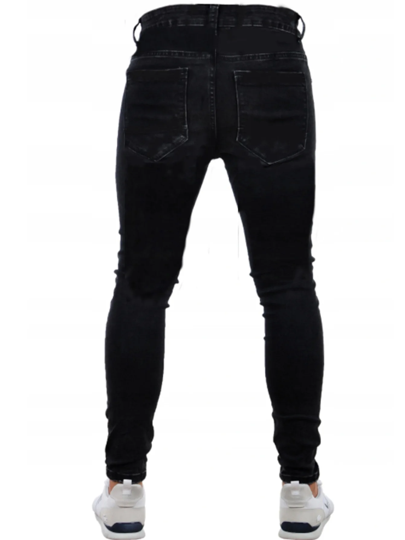 Jean Slim extensible pour homme, vêtement à la mode, décontracté, avec rayures latérales, couture, coupe crayon, Denim, style cowboy