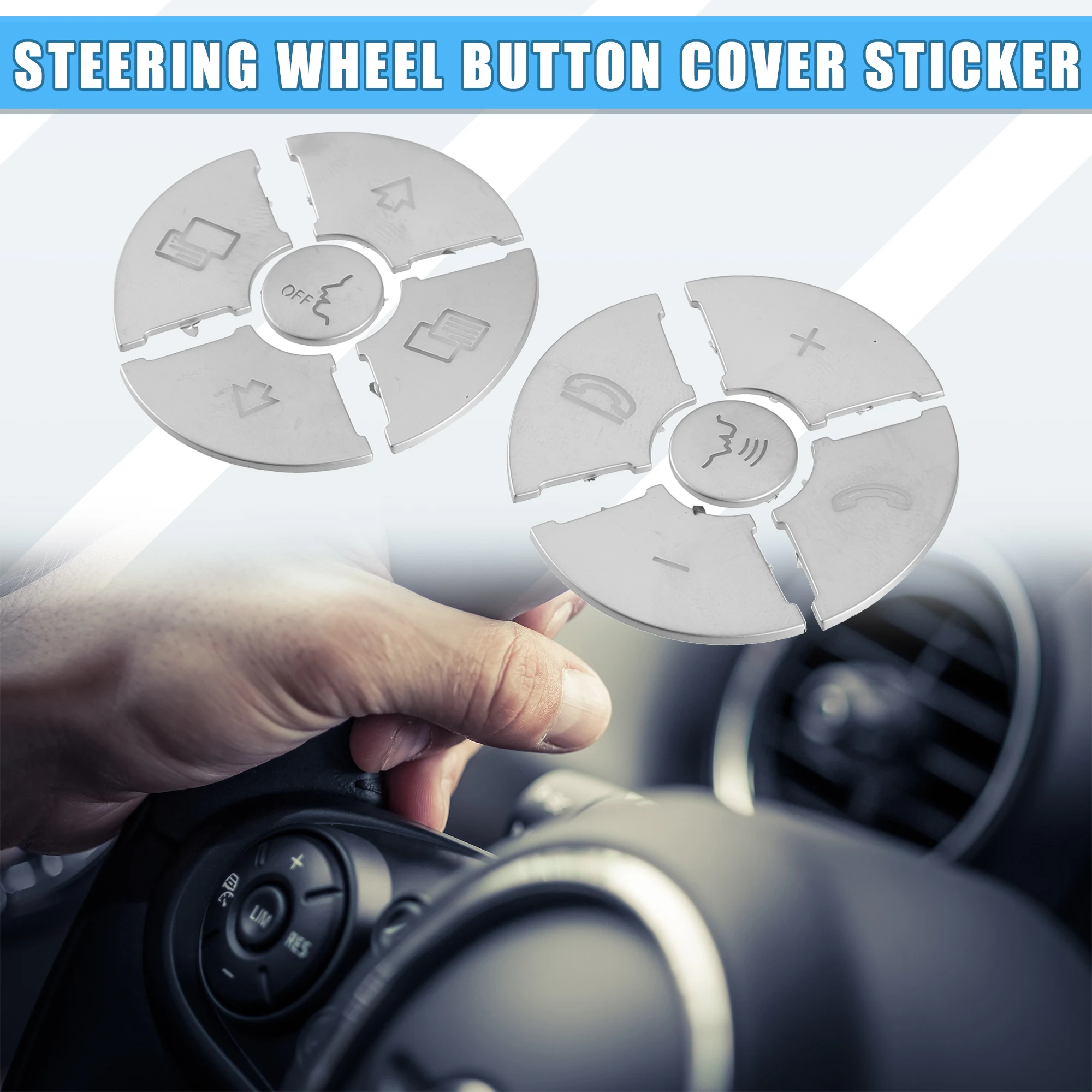 

UXCELL Car Steering Wheel Button Cover Sticker for Mercedes-Benz R Class ABS 10 Pcs