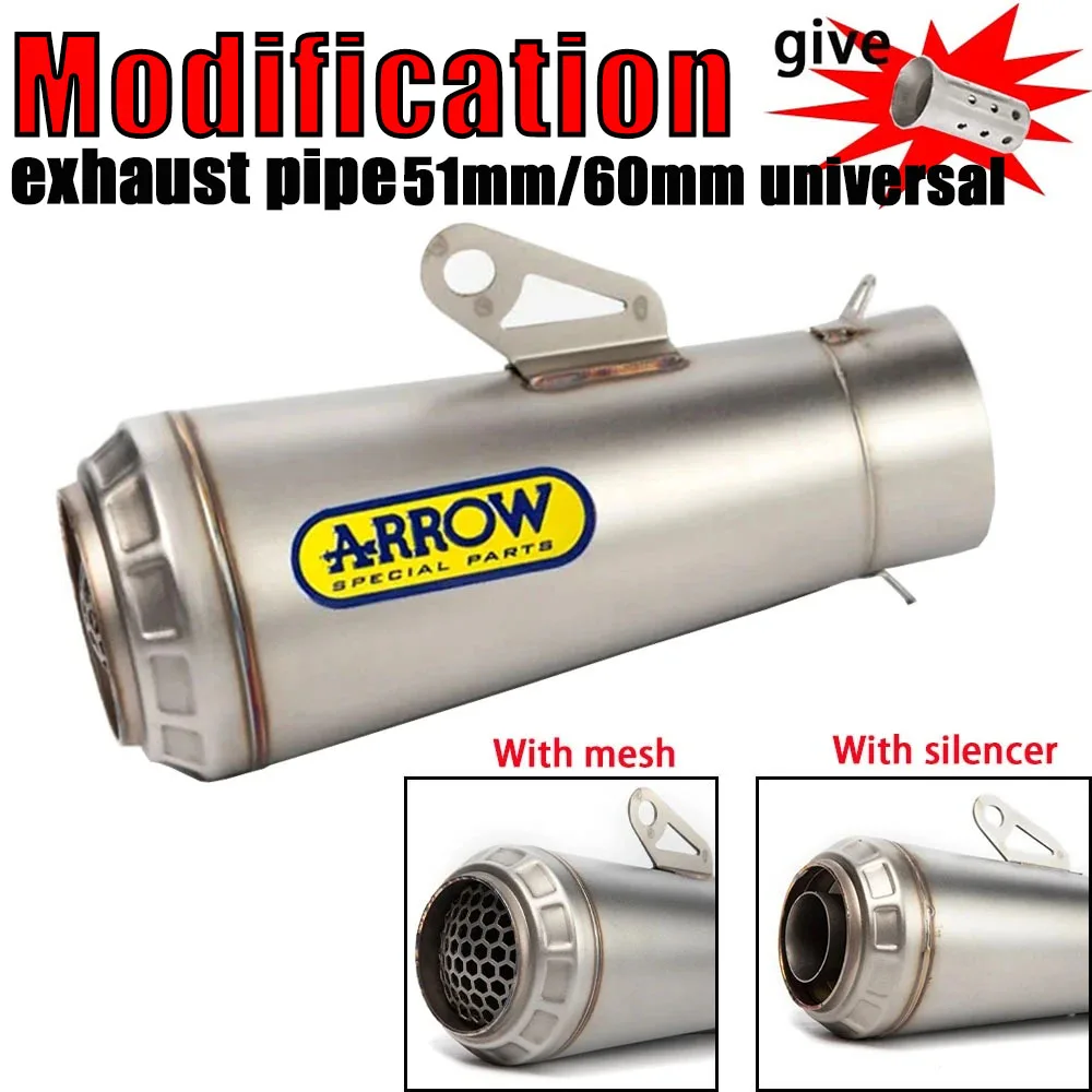 

Универсальная выхлопная труба мотоцикла 51 мм/60 мм для Kawasaki 250 300, Yamaha R3 R25, и Benelli 600, подарок DB Killer
