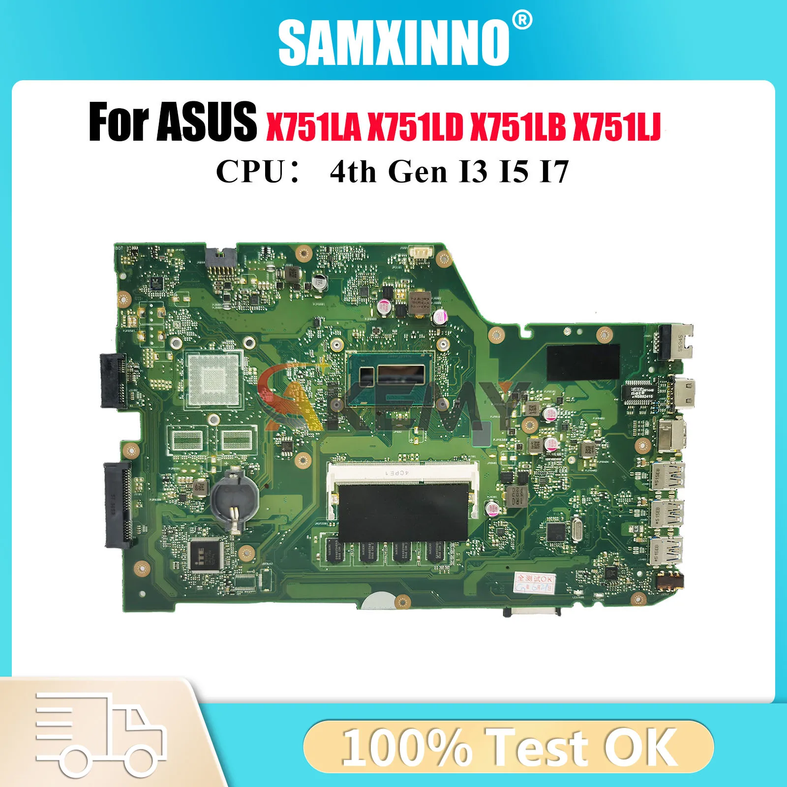 

X751LA Материнская плата для ноутбука ASUS X751LD K751L F751L X751LK X751L X751LN A751L X751LJ X751LDV X751LB Материнская плата с процессором I3 I5 I7