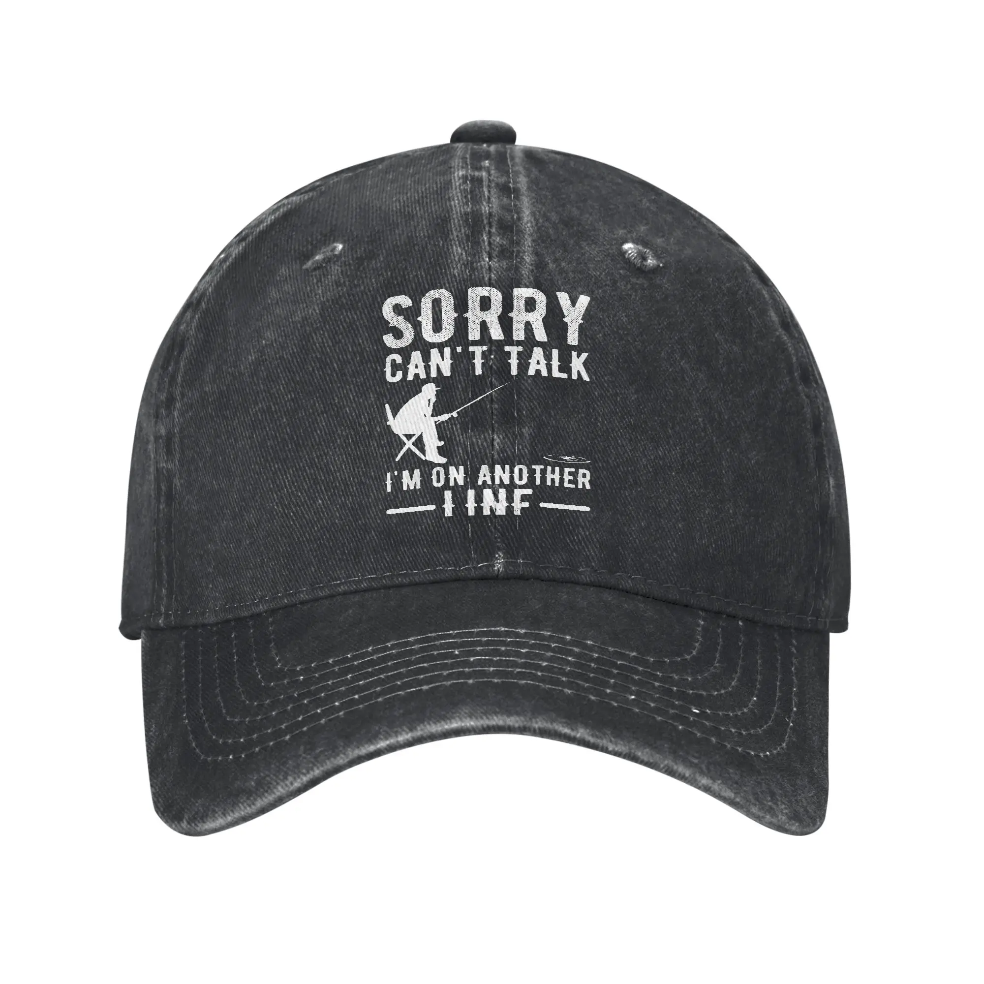 Sorry Can't Talk I'm On My Other Line Washed Baseball Cap  y2k Cute Sun Trucker Hat Summer Women Men Tennis Skate Baseball Caps