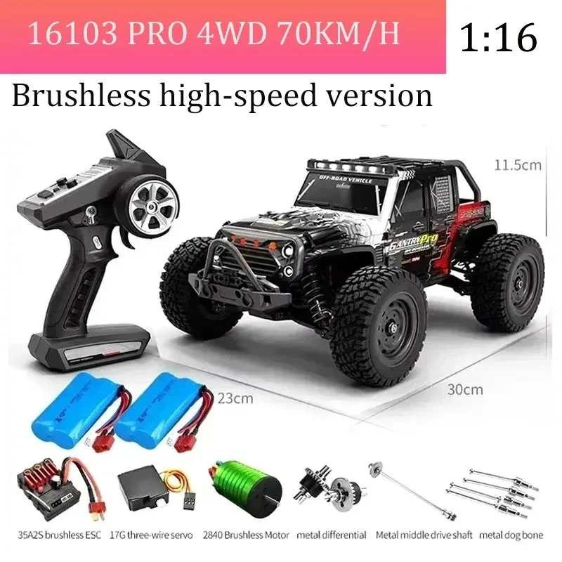 SCY16101 16102 16103 PRO 4WD 1:16 coche teledirigido sin escobillas 70 km/H 4x4 coche teledirigido flotante de alta velocidad juguete para regalo