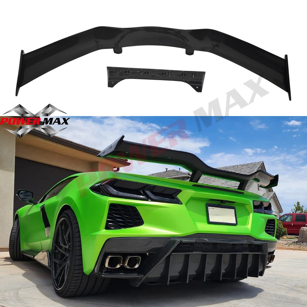 Trunk Spoiler Dry Carbon Fiber Rear Wing Tail for Chevrolet Corvette C8 Refit Spoiler Auto Bodykit Accessories