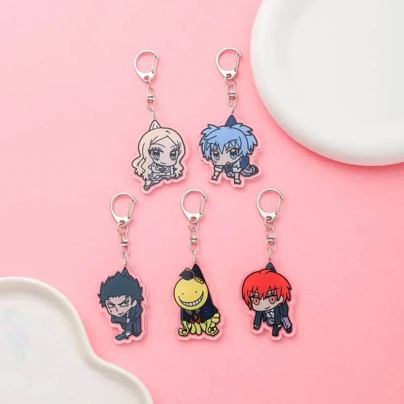 Anime Assassination Classroom Acrylic keychain Accessaries Cartoon Funny Schoolbag Pendant Charm Car Cute Keyring Friends Gifts