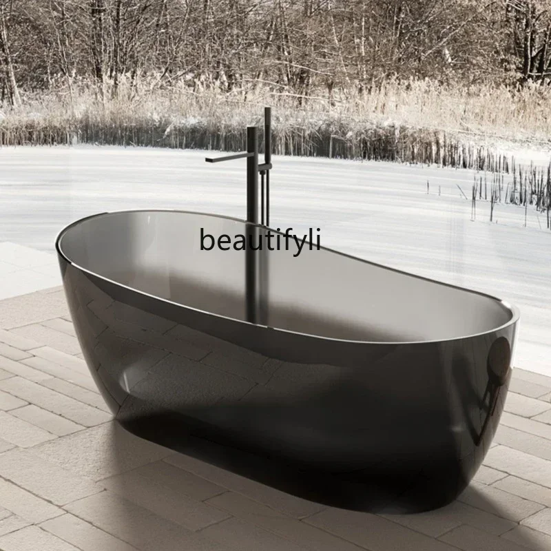 

FG17Independent resin color bathtub household integrated transparent hotel double bathtub custom53