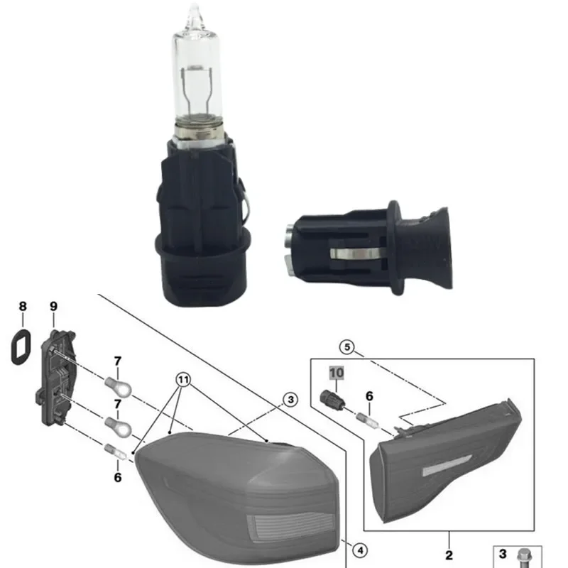 

63117407330 Для BMW 3 5 7 серии F30 F31 LCI E66 E67 X6 E72 Hybrid Z4 E85 E86 Автомобильный держатель лампы заднего фонаря
