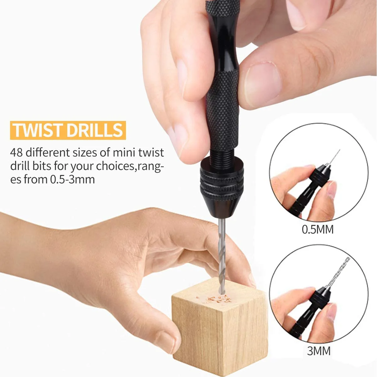 27-teiliges Bohrer-Set, Walnuss-Bohrwerkzeug-Set, Handbohrmaschine, Schnitzklemme, Drehschraubstock für präzises Handwerk, Bohren, Schnitzschraubstock-Set