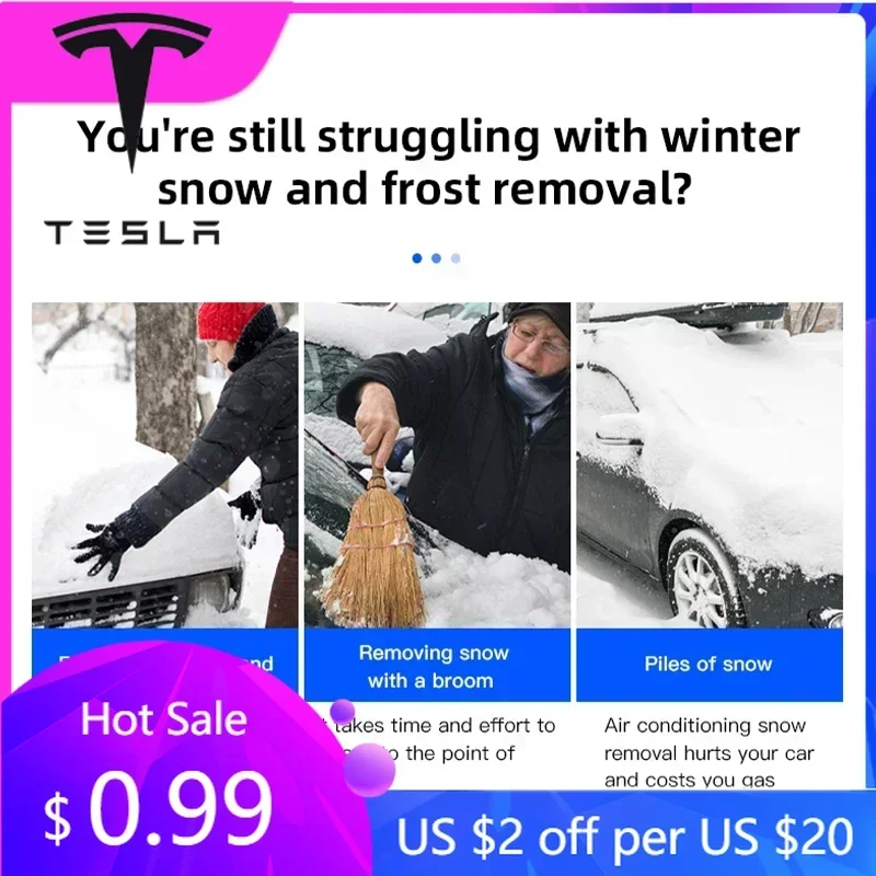 Styling Mouldings For Tesla Model 3 Y Juniper Highland 2020-2026 New 2025 Hot Snow Removal Scraper Auto Parts Car Shovel Ice Cle