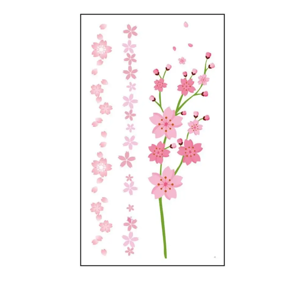 10 sheets/Bag Ins Wind Cherry Blossom Tattoo Stickers Long Lasting Non-toxic Cherry Blossom Temporary Tattoo Sweatproof