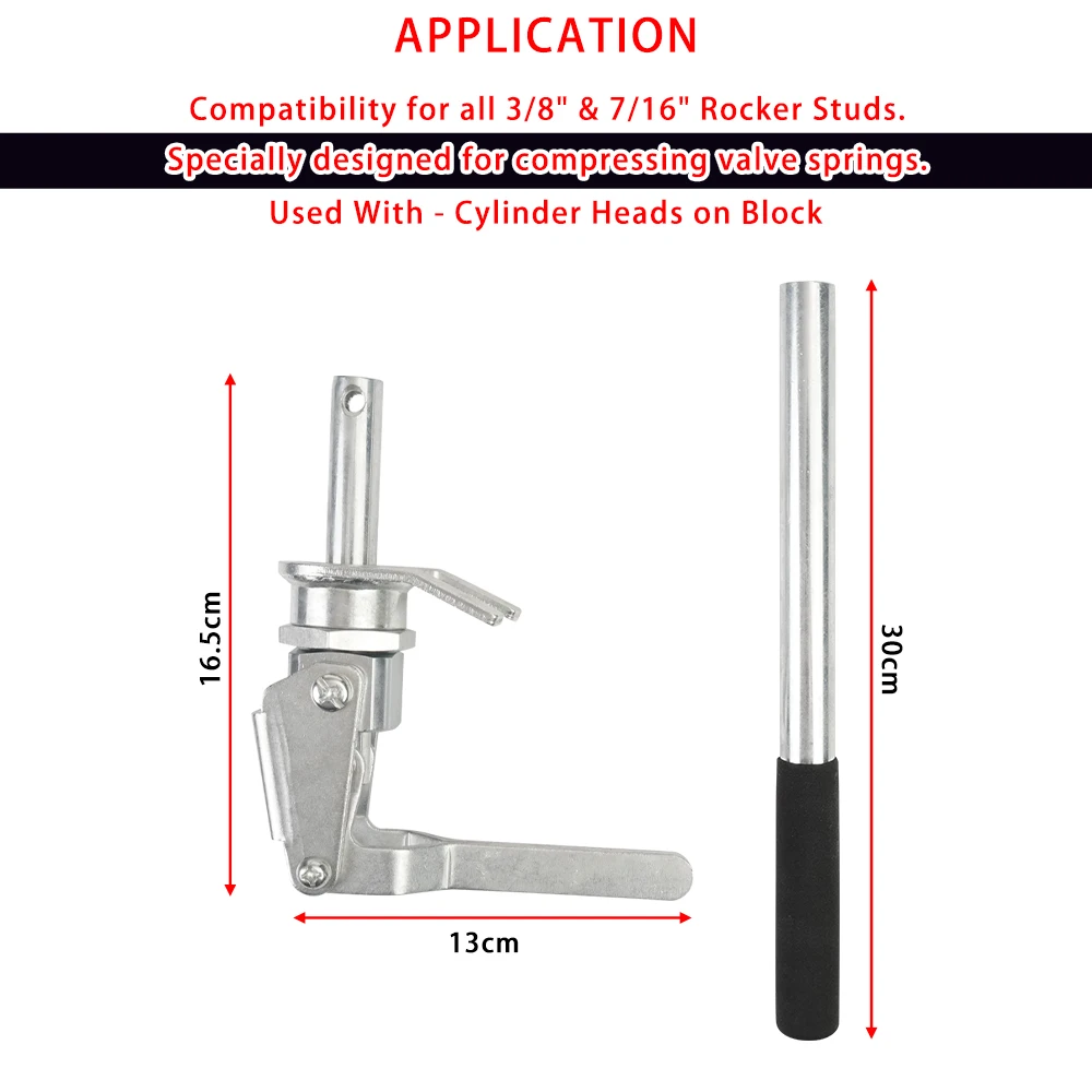 66784 Stud Mount Valve Spring Compressor Remove & Install Valve Spring Handle Swivels 360° for all 3/8