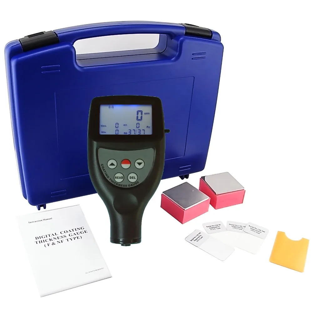 Digital Coating Thickness Gauge Built-in Black/NF Nonferrous Metal Probe 0-1250μm/0-50