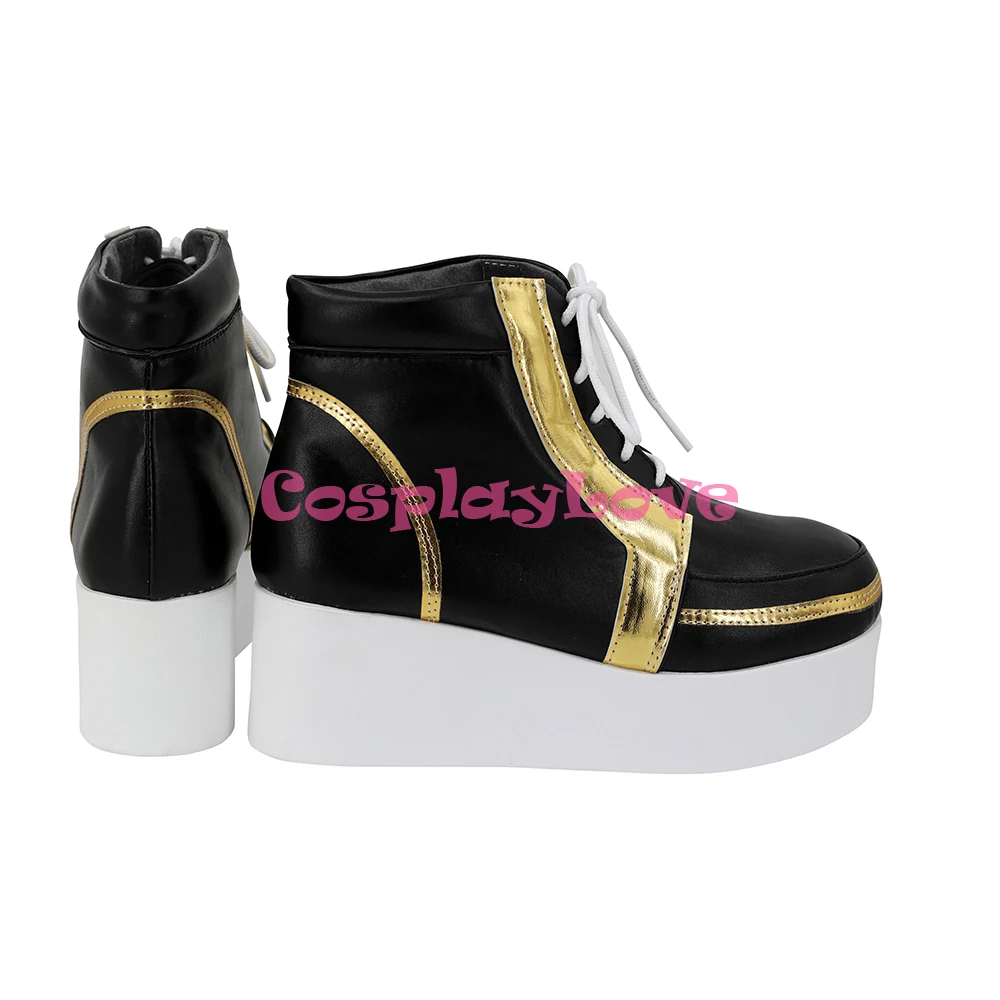 CosplayLove Gra Ensemble Stars Crazyb Himuru Amagi Rinne Czarne Buty Cosplay Długie Kozaki Skórzane Świąteczne Szyte na Miarę
