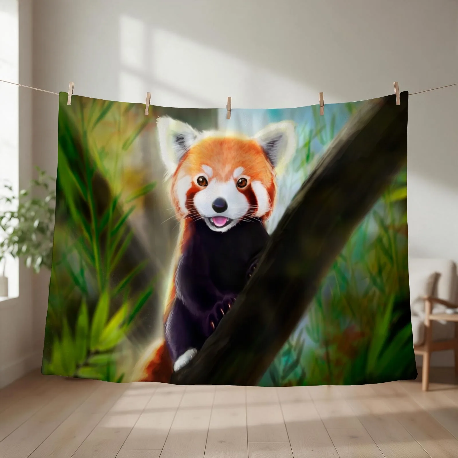 Red Panda Throw Blanket couch cozy soft plush fuzzy picnic outdoor blanket