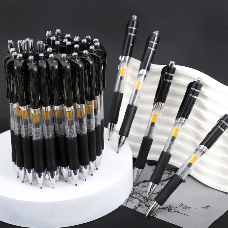 

10Pcs Press Pen Gel Pen Water Pen Student Carbon Pen Black Press Signature Pen Stationery Office Supplies
