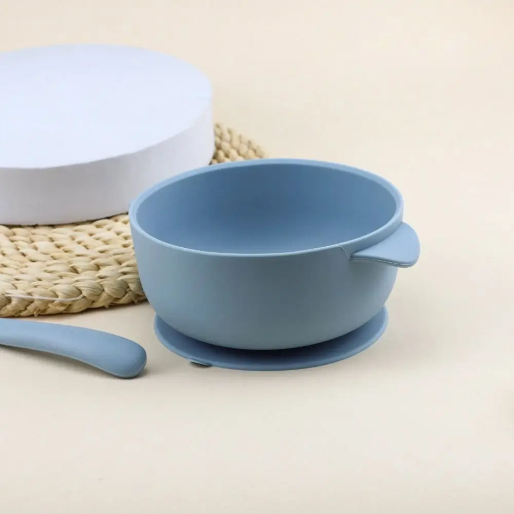 

Bowl Lid Spoon Set Baby Suction Dinner Bowl Durable Waterproof Baby Silicone Suction Plate 400ML Sturdy Feeding Tableware