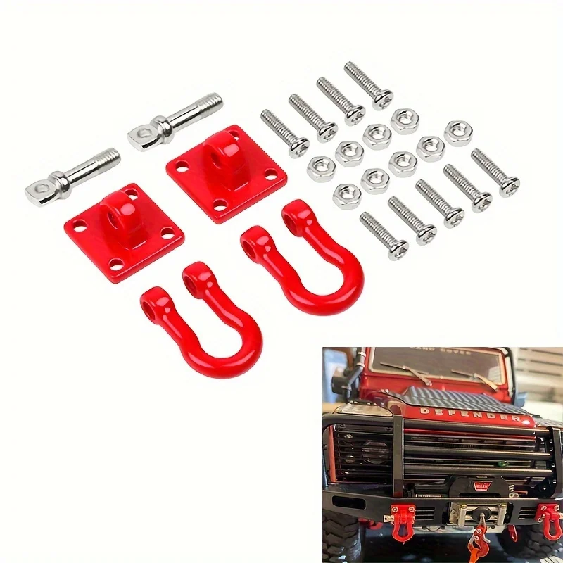 

Scale Metal Tow Hook Trim - Compatible with G63 D90 Axial Scx10 III Remote Control Tracked Cars - Durable Rescue Hook