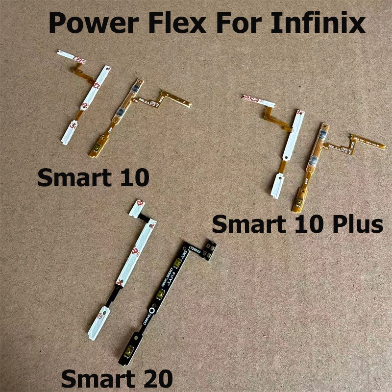 For Infinix Smart 20 10 Plus Power Volume Button Side Key Switch ON OFF Control Button Flex Cable X6725 X6725B X6840