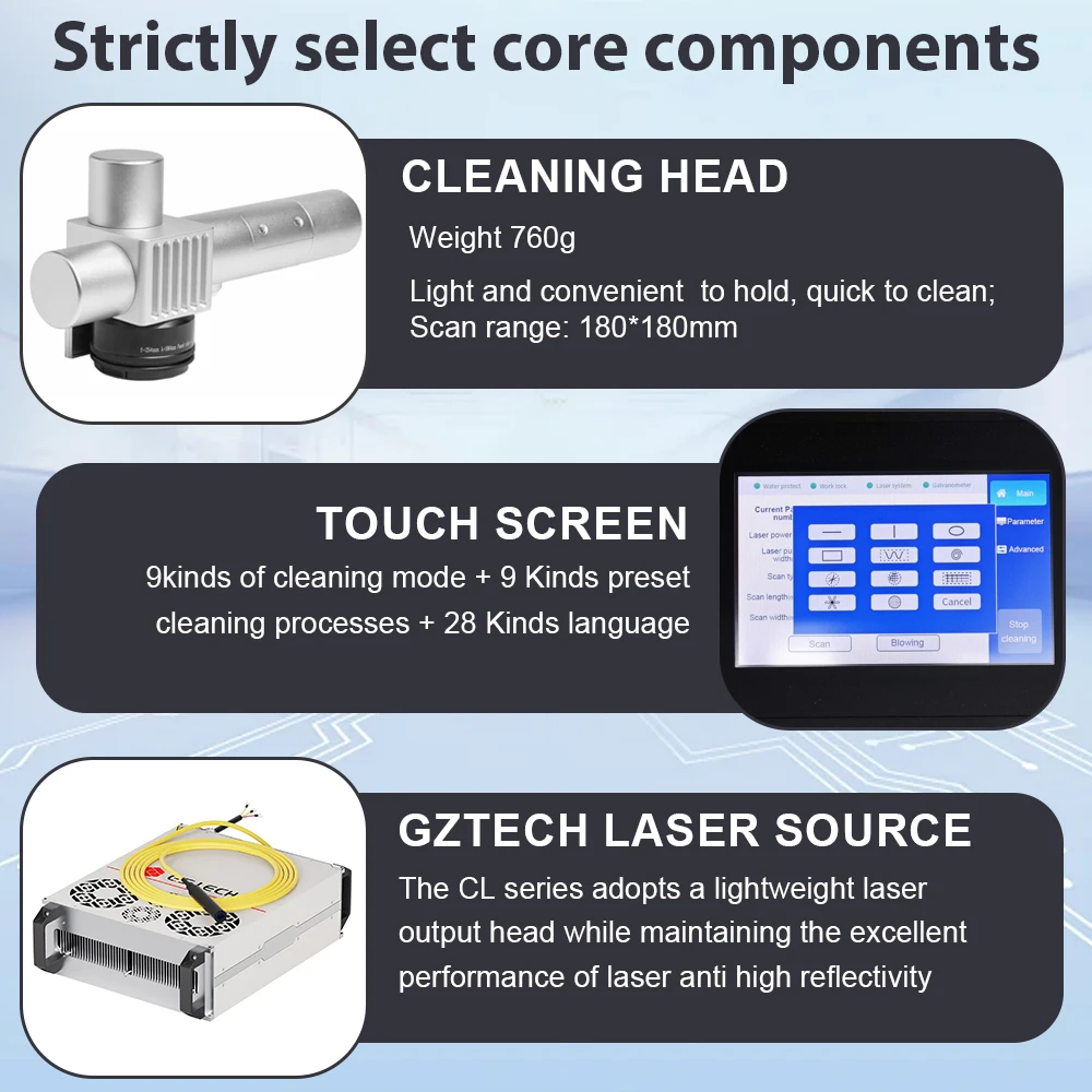 200W/300W Pulse Laser Cleaning Machine Coating Paint Rust Pulsed Laser Cleaner Rust/Oil/Paint Removal