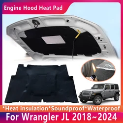 Front Hood Soundproof Cotton For Jeep Wrangler JL 2018~2024 Engine Insulation Pad Cover Mat Car Accessories 2020 2022 2023 2019