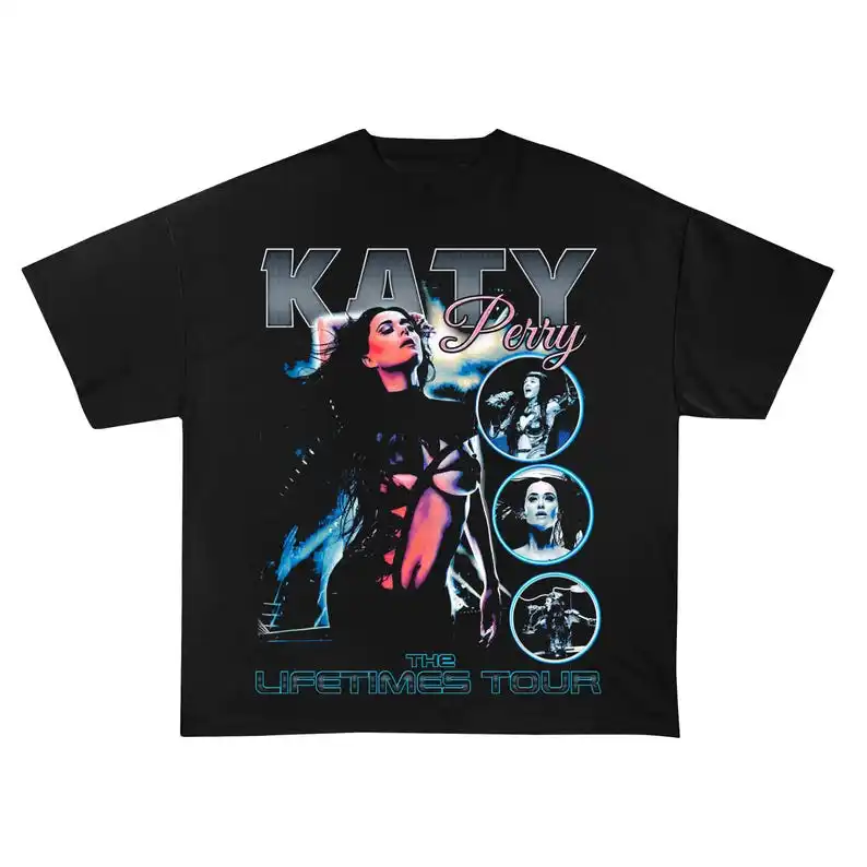 Katy Perry T-Shirt Katy Perry 2025 Katy Perry Lifetimes Grafikdruck T-Shirt Mode Streetwear Männer Frauen Lässiges Baumwoll-T-Shirt