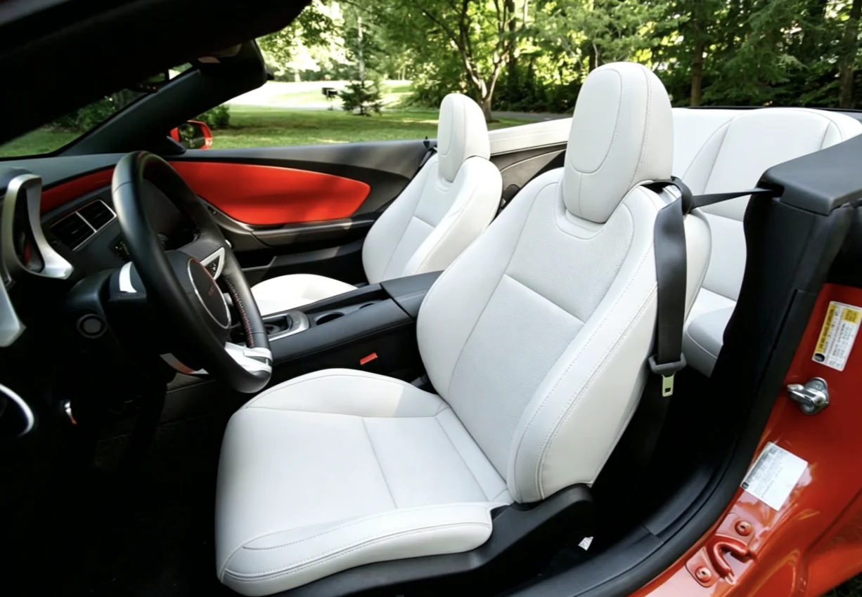 Für Chevrolet Camaro 2011~2015 Maßgefertigte Autositzbezüge Luxuriöses Nappaleder 100% Passgenau Innenausstattung 360 ° Vollständige Abdeckung – Detail 8