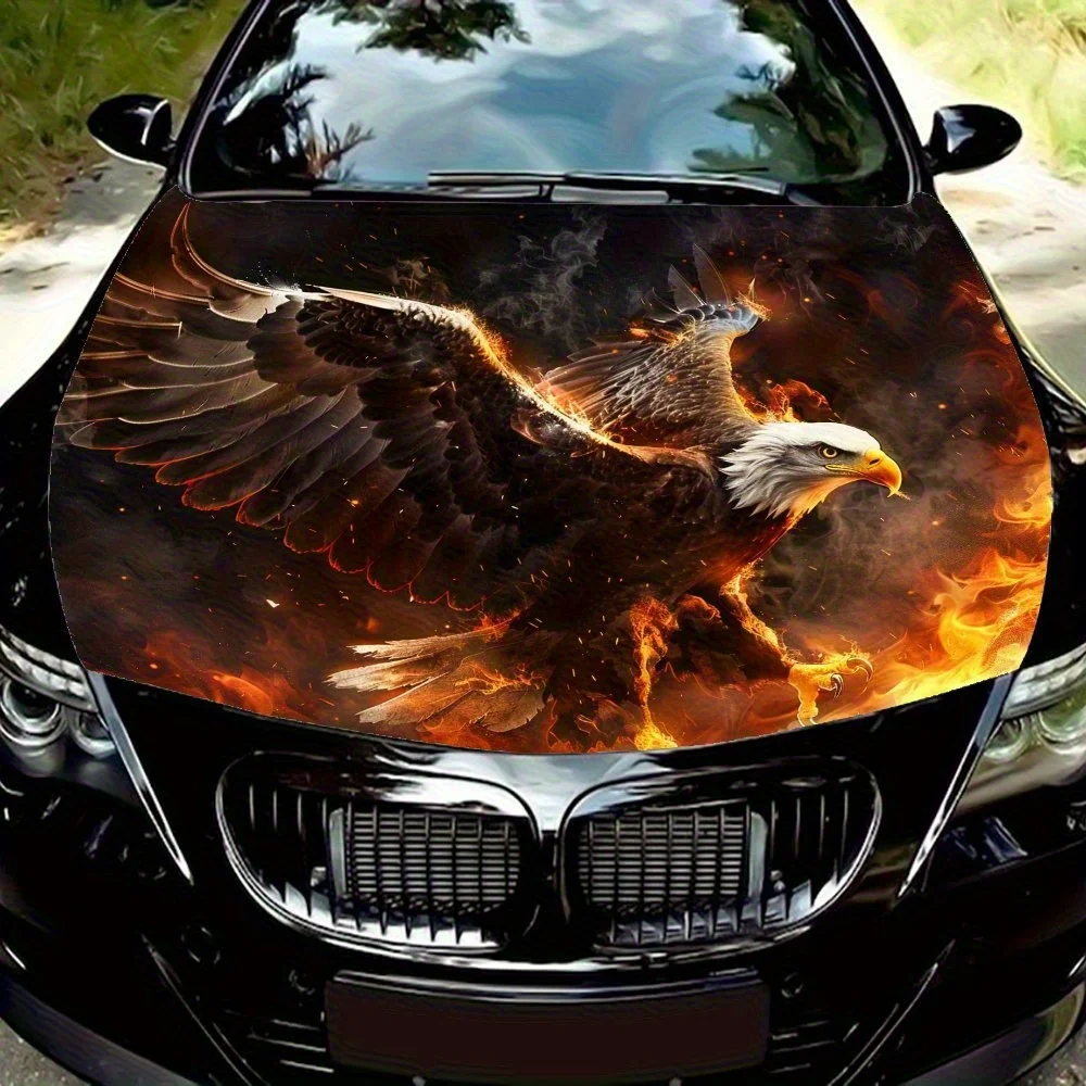 

Обертка на капот автомобиля Eagle Flying In Fire — наклейка из ПВХ для грузовиков, капотов и автомобилей, универсальная посадка, стильный графический дизайн, автомобиль