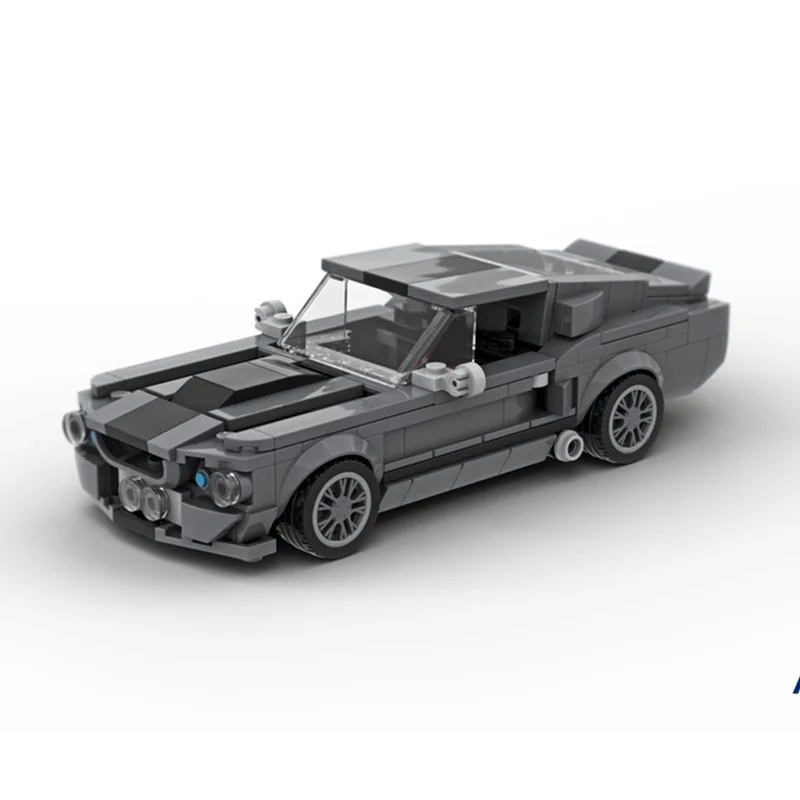 382PCS New MOC Car Model City Highway Mustang Shelby GT500 Children's Educational Building Blocks Gift