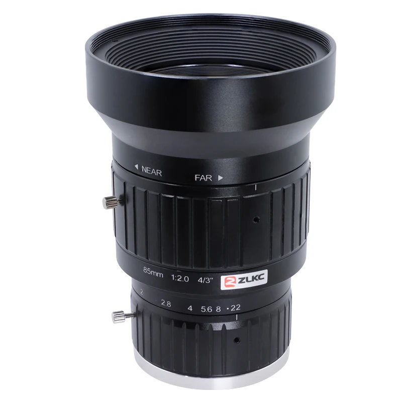 ZLKC 12MP lens 85mm fixed focus 4/3 inch ITS Camera CCTV High Resolution C-Mount camera F2.0 manual iris low distortion lenses