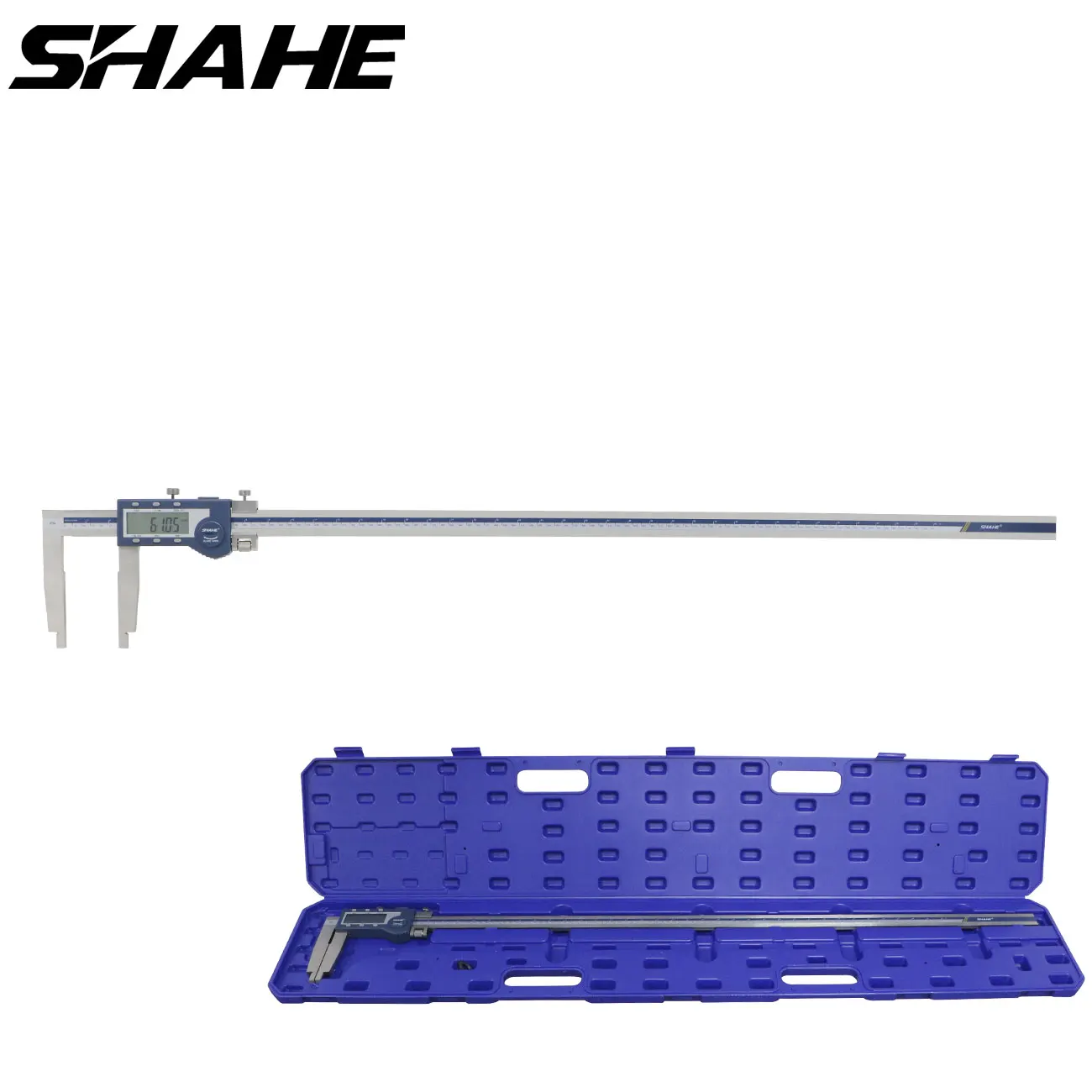 Calibrador Vernier Digital SHAHE con rango de medición de 0-40 "/1000mm, calibrador Digital de mandíbula larga de alta resistencia, calibrador de acero inoxidable
