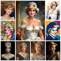DIY Diana Spencer Diamond Art Painting British Princess Diamond Embroidery Celebrity Mosaic Oil Painting Home Decoration