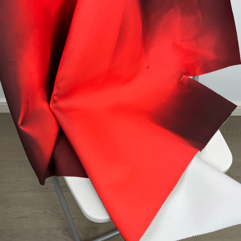 قماش بو الجلود الحرارية الذكية اللون البني البرتقالي التحول الربيع الصيف Metaverse الفاخرة مصمم المواد التكنولوجية المخصصة