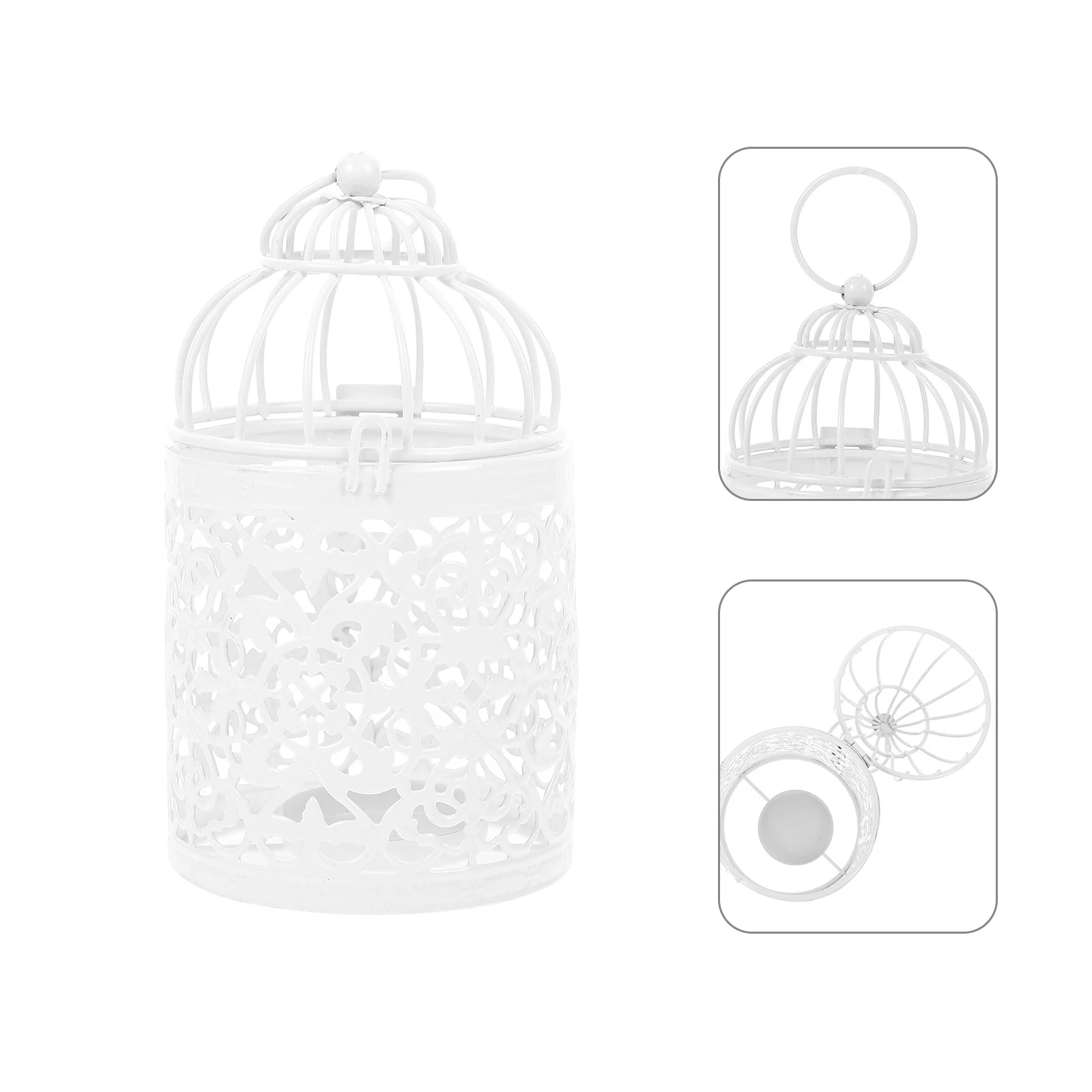 

1Pcs Metal Iron Birdcage Holder European Style Desktop Candlestick Home Decoration Creative Design Birdcage Holder