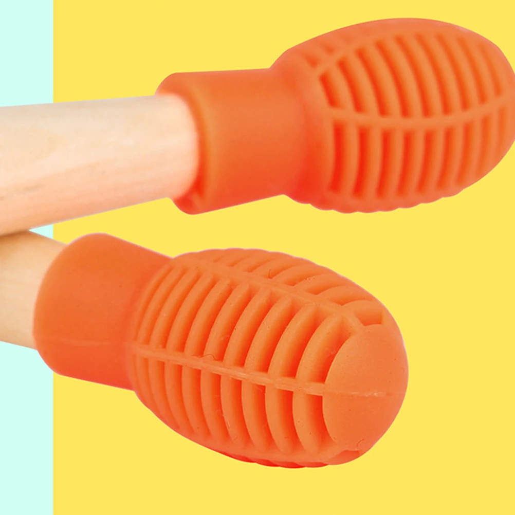 

2 Pcs Drumstick Protector Head Cover Accessory Mute Replacement Practice Tips Sleeve Silica Parts