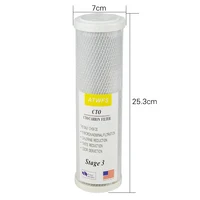 ATWFS 2pcs Universal Water Filter Activated Carbon Cartridge Filter, 10 Inch CTO Block Carbon Filter Water Purification System 5