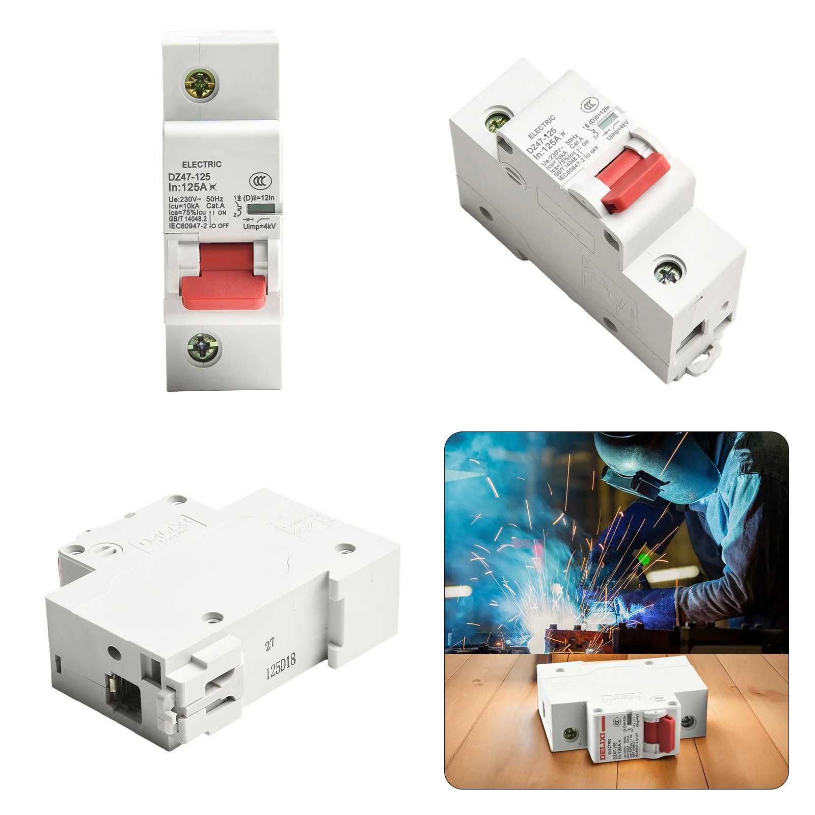 قاطع دائرة تيار متردد عالي القوة 125 أمبير مناسب لمواصل التشغيل المختلفة بما في ذلك التعدين والنقل