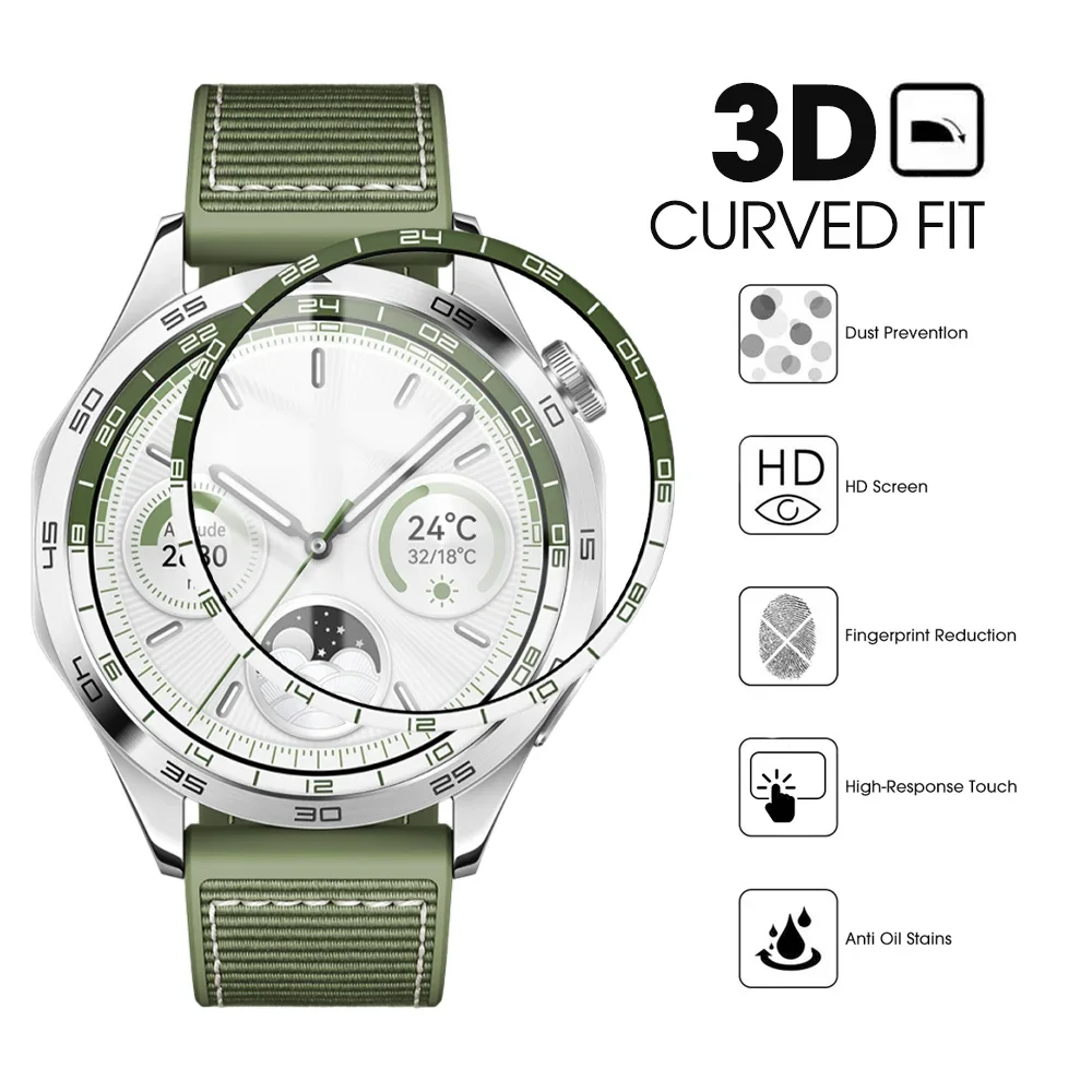 3D ป้องกันหน้าจอโค้งสําหรับ Huawei Watch GT 4 46 มม.41 มม.Anti-Scratch กรณีที่เป็นมิตรฟิล์มสําหรับ Huawei GT4 Smartwatch (ไม่ใช่แก้ว)