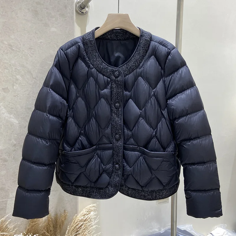 Doudoune légère à col rond pour femme, nouvelle collection automne et hiver, édition coréenne