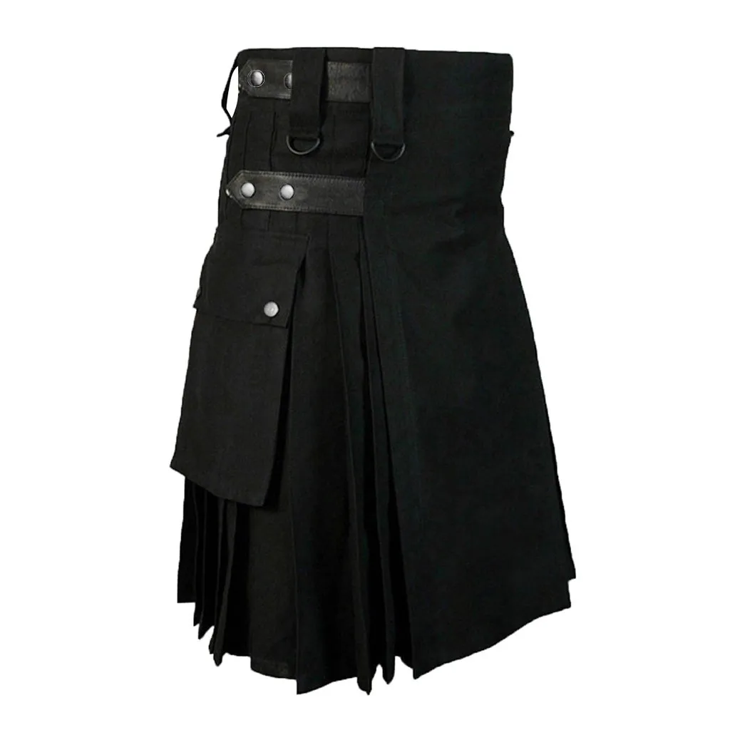 

Men's Utility Kilt Fashion Kendo Skirts With Pocket Gothic Scottish Vintage Scotland Men's Clothing Highland Waistband Kilt