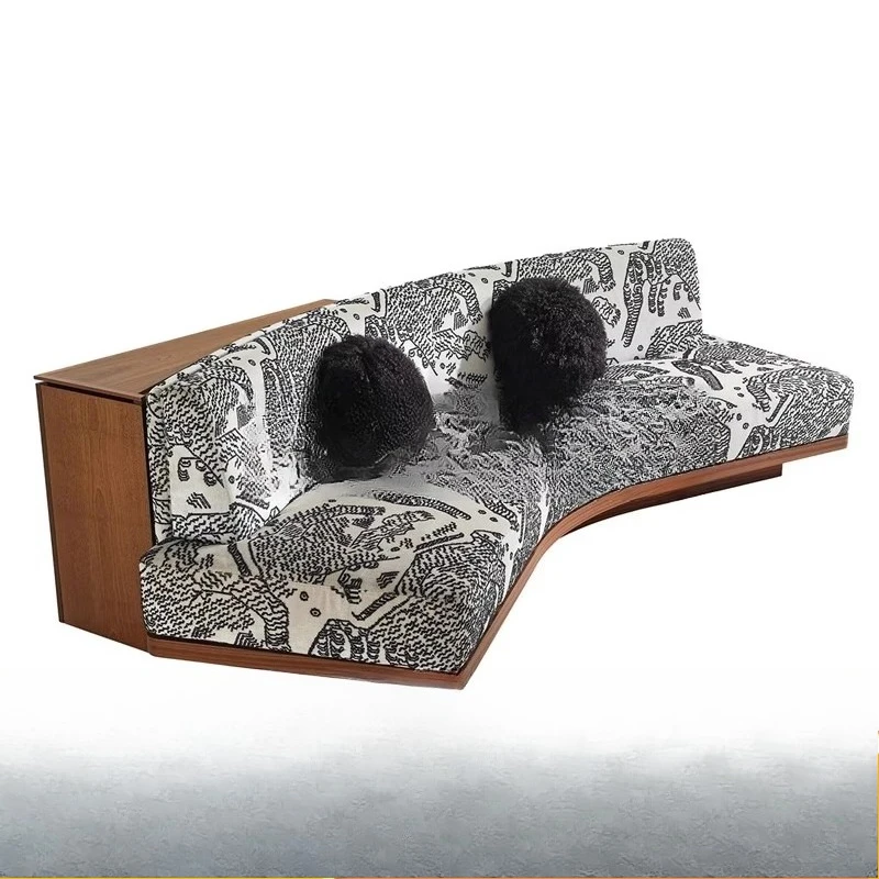 

Patterned fabric living room hotel club model room soft special-shaped sofa