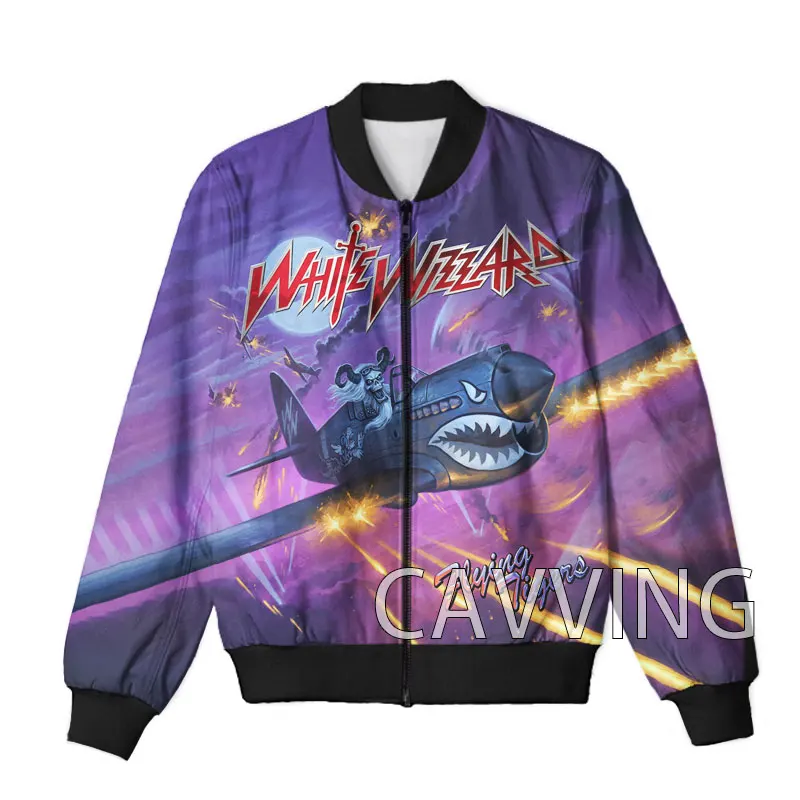 CAVVING 3D Printed  White Wizard Rock  Band  Zipper Bomber Jackets Men Overcoat Mens Coat Zip Up Jackets for Women/Men