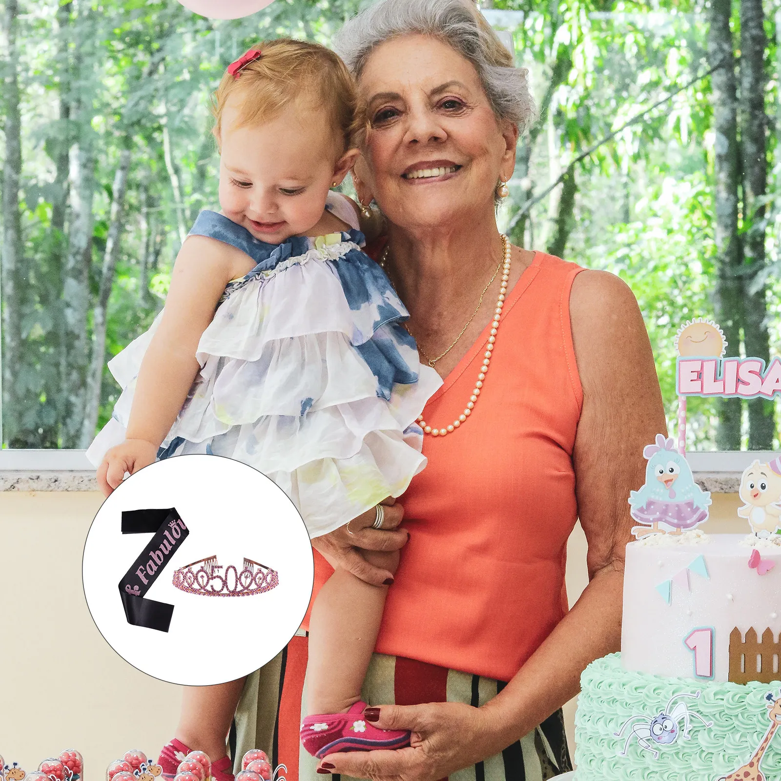 

2Pcs Crown Birthday Party Shoulder Strap Comfortable Costume Accessories 50 Years Old Party Decorative Props Costume Dressing