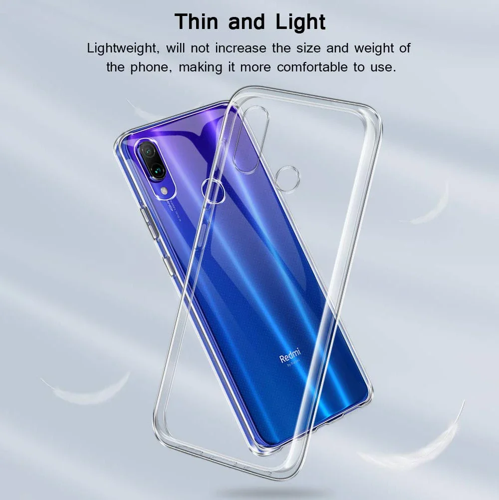 Ultra Thin Soft Clear Phone Case for Xiaomi Redmi Note7 Note 7 Pro 7S Silicone Gel TPU Transparent Slim Back Cover Carcasa Funda