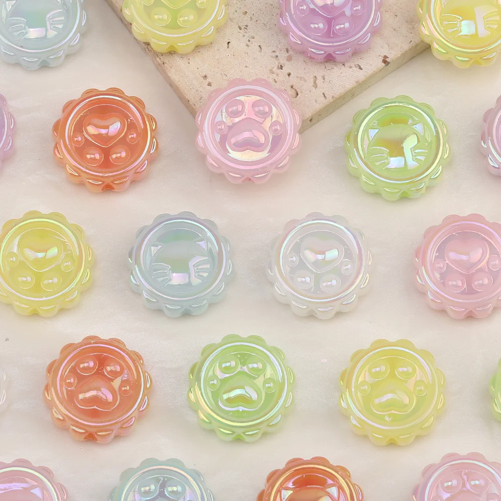 

Cordial Design 100Pcs 24*24MM DIY Beads Making/Aurora Effect/Flower Shape/Hand Made/Acrylic Bead/Jewelry Findings & Components