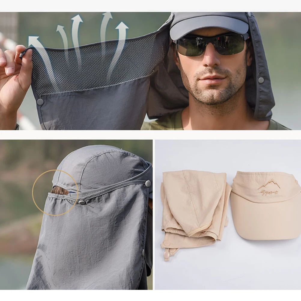 

Quick Drying Sun Hat Face Cover Mask Anti UV Cap for Outdoor Activities Lightweight Breathable Material One Size for Cycling